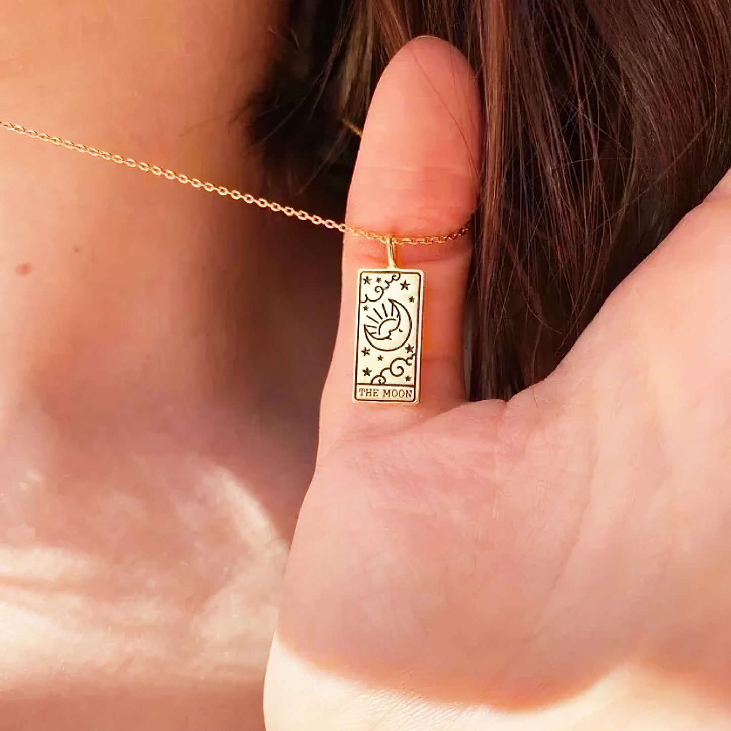 Engraved Tarot Card Necklace