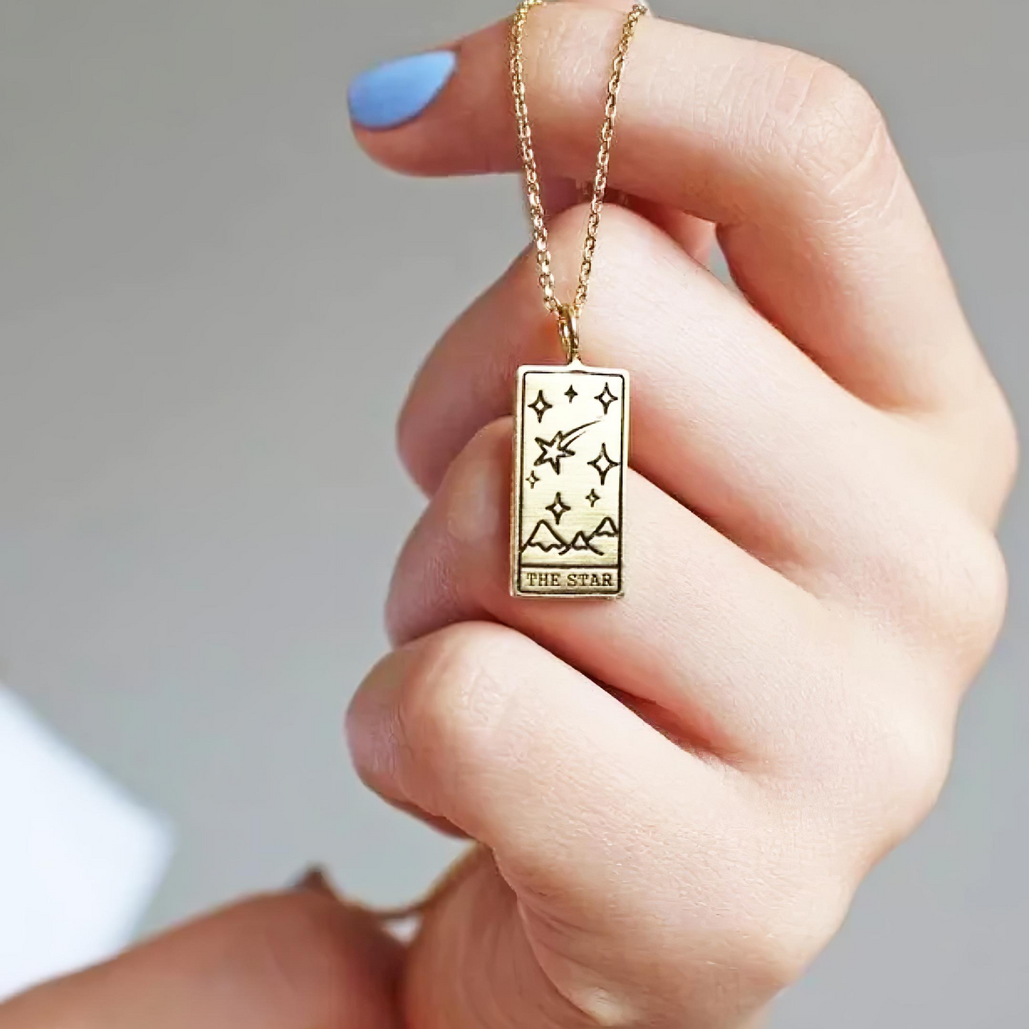 Engraved Tarot Card Necklace