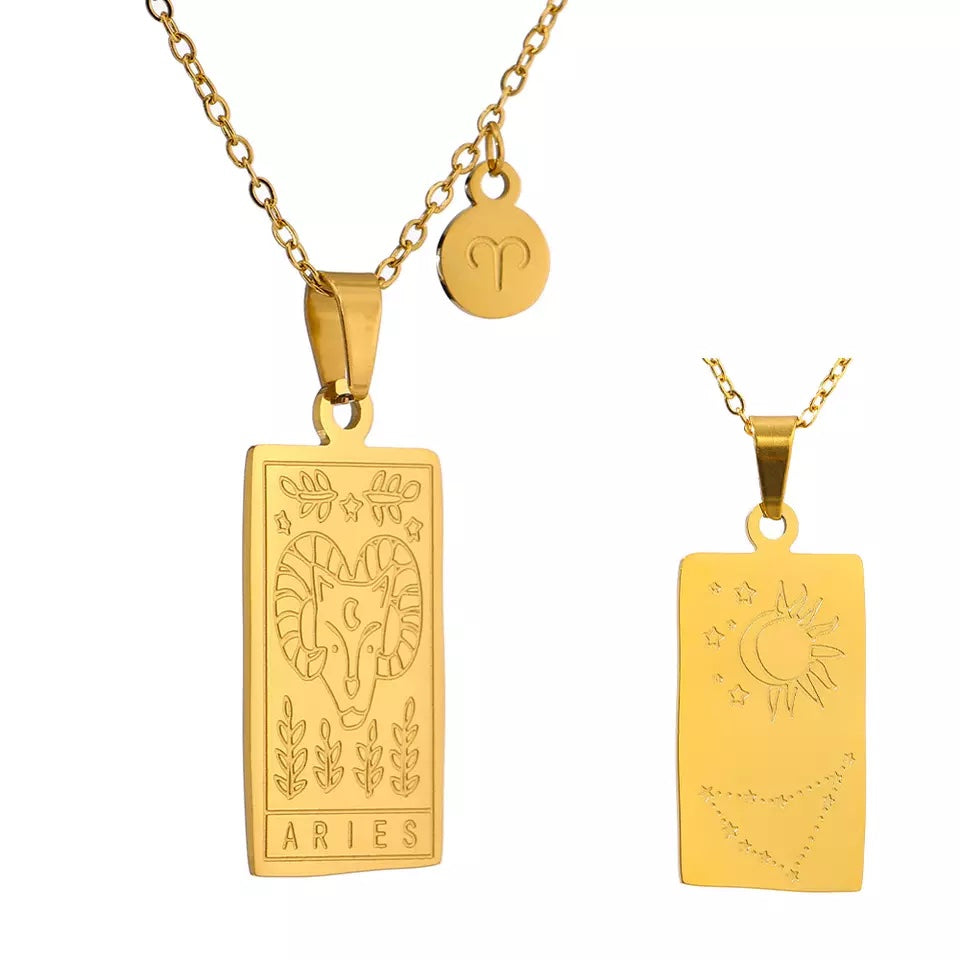 Engraved Zodiac Necklace