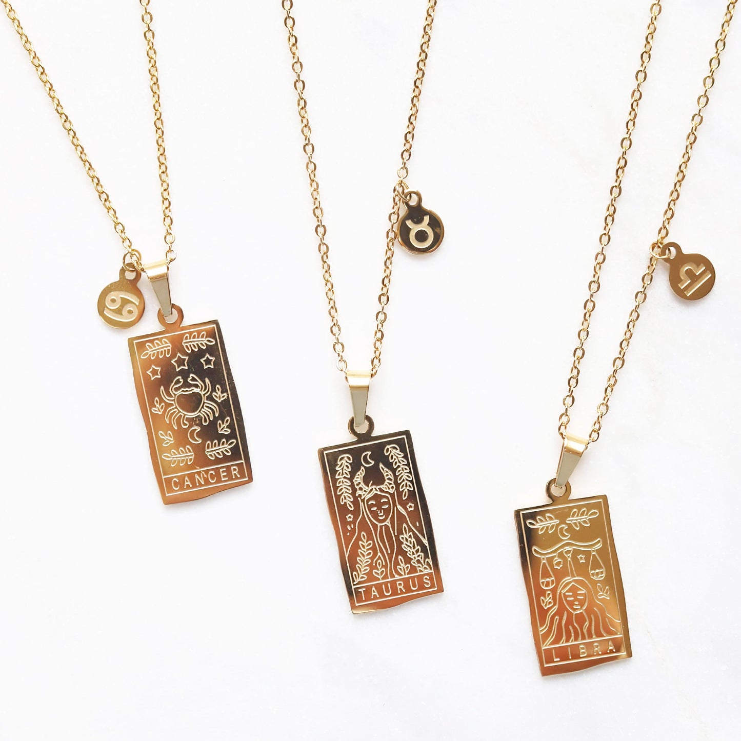Engraved Zodiac Necklace