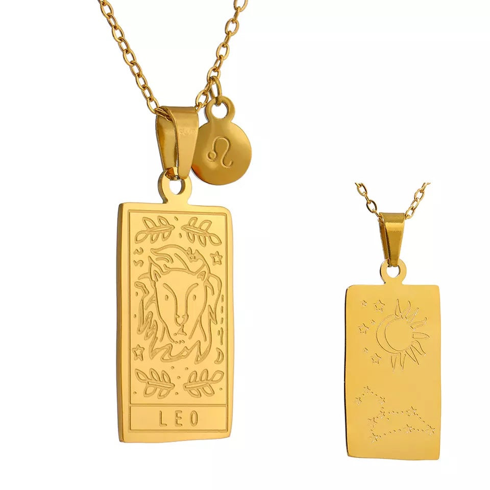 Engraved Zodiac Necklace