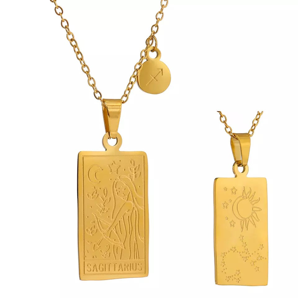 Engraved Zodiac Necklace