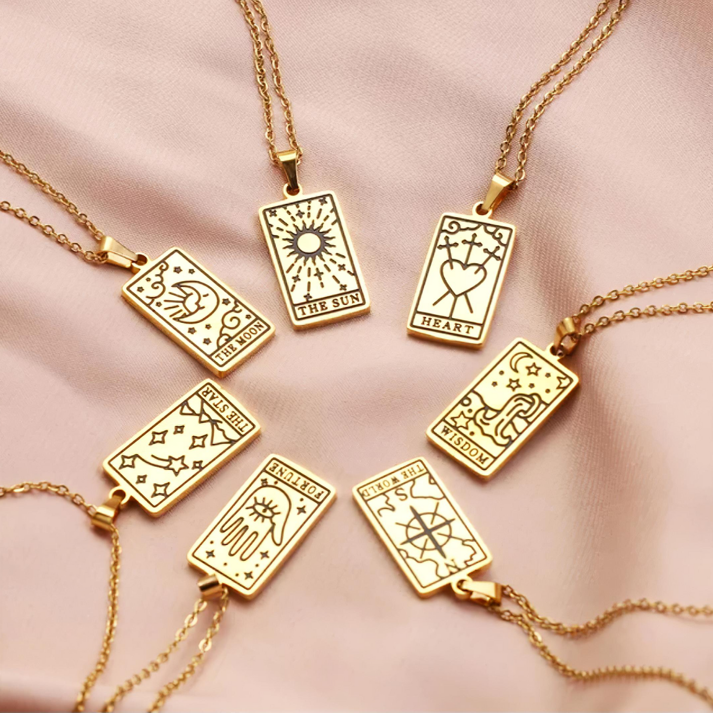 Engraved Tarot Card Necklace