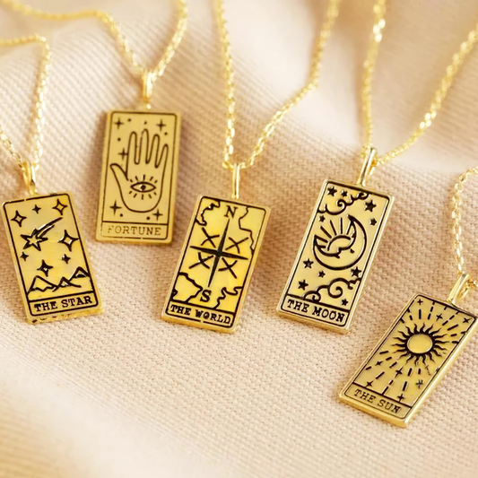 Engraved Tarot Card Necklace