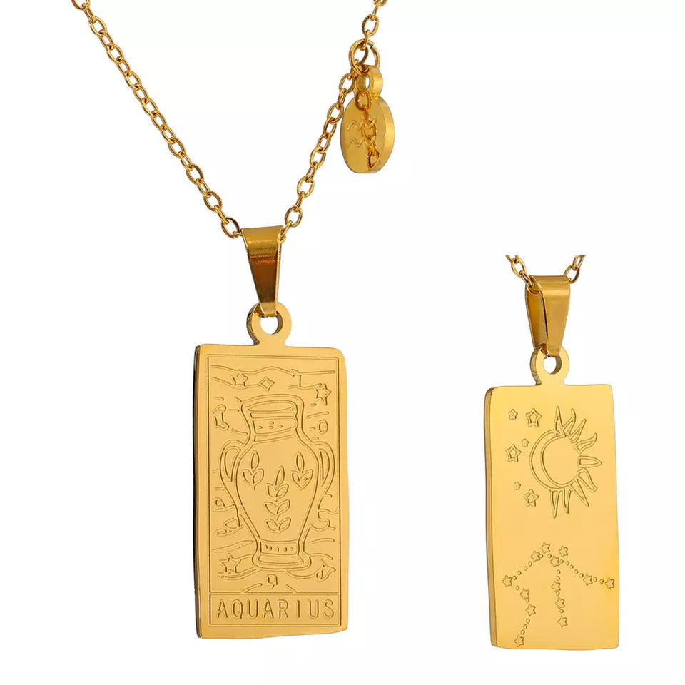 Engraved Zodiac Necklace