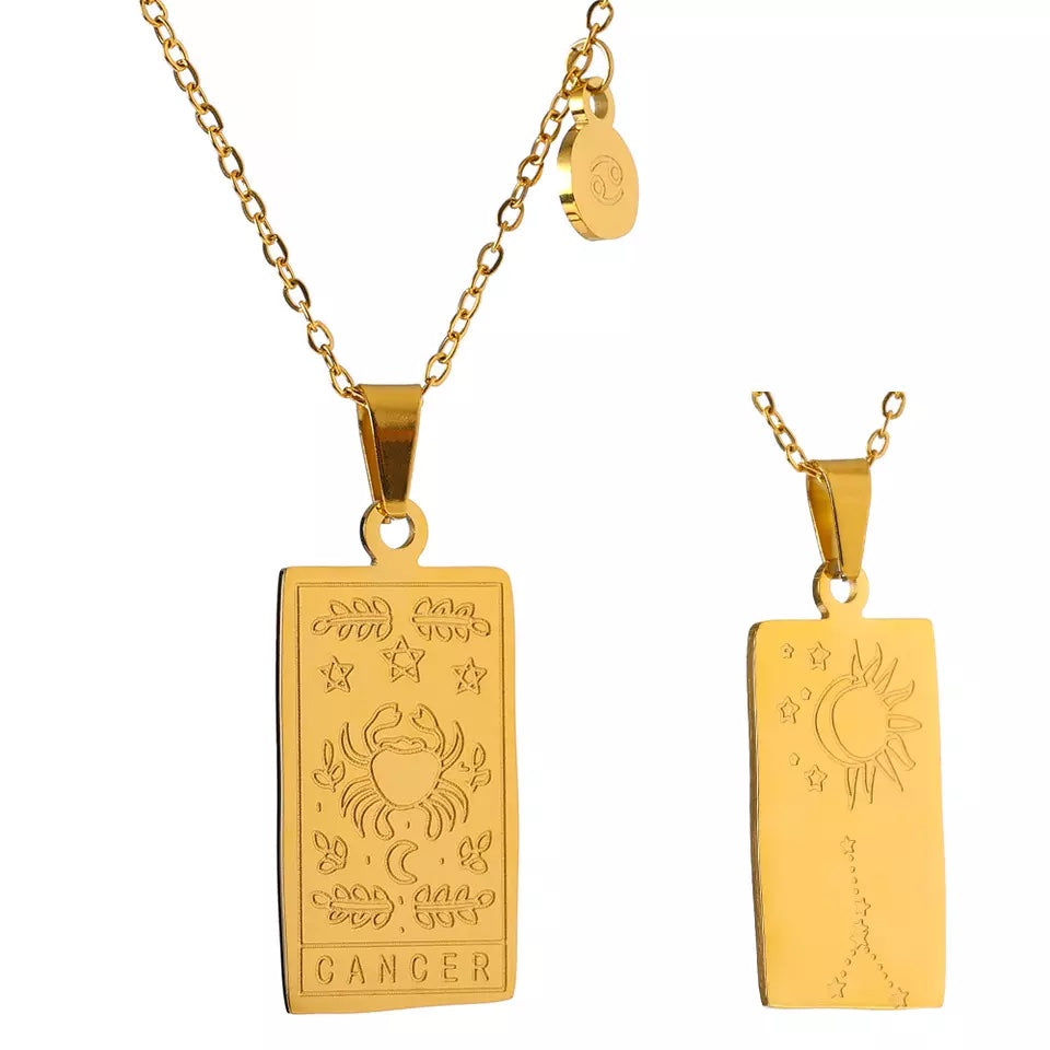 Engraved Zodiac Necklace