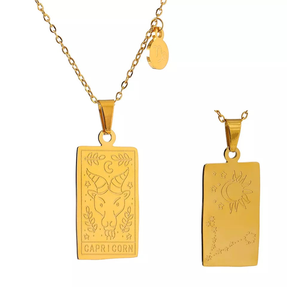 Engraved Zodiac Necklace