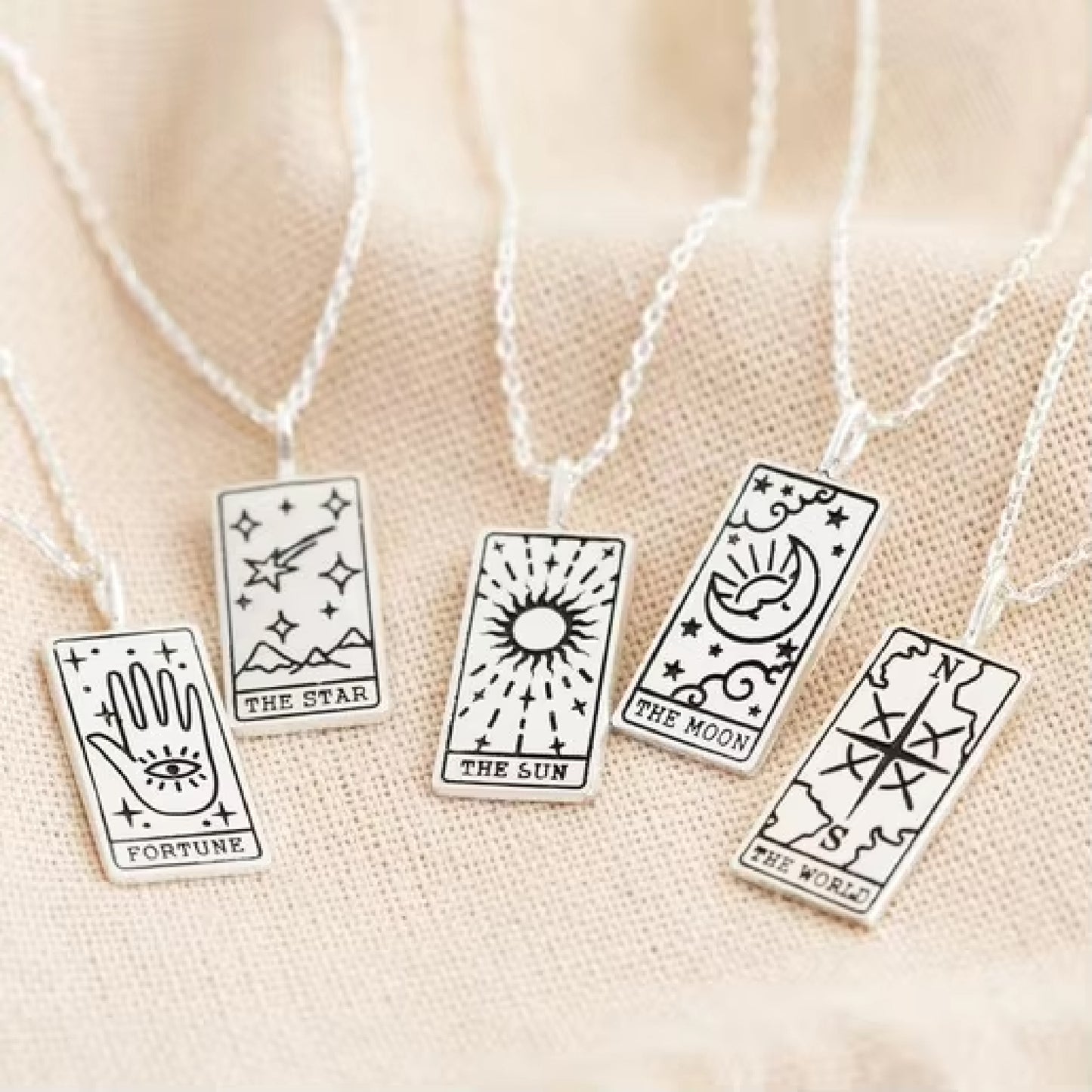 Engraved Tarot Card Necklace
