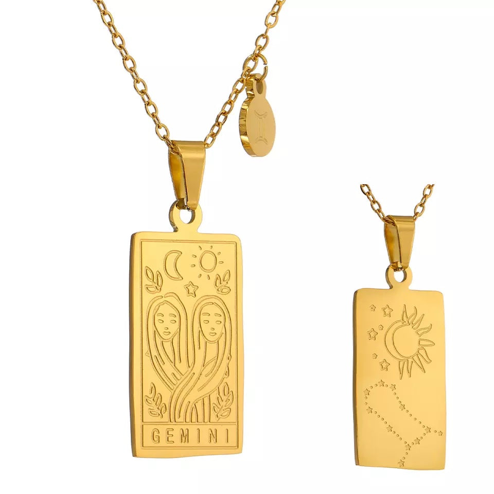 Engraved Zodiac Necklace