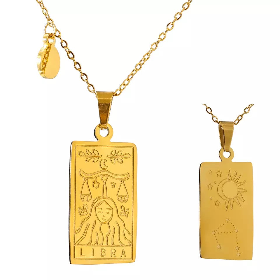 Engraved Zodiac Necklace