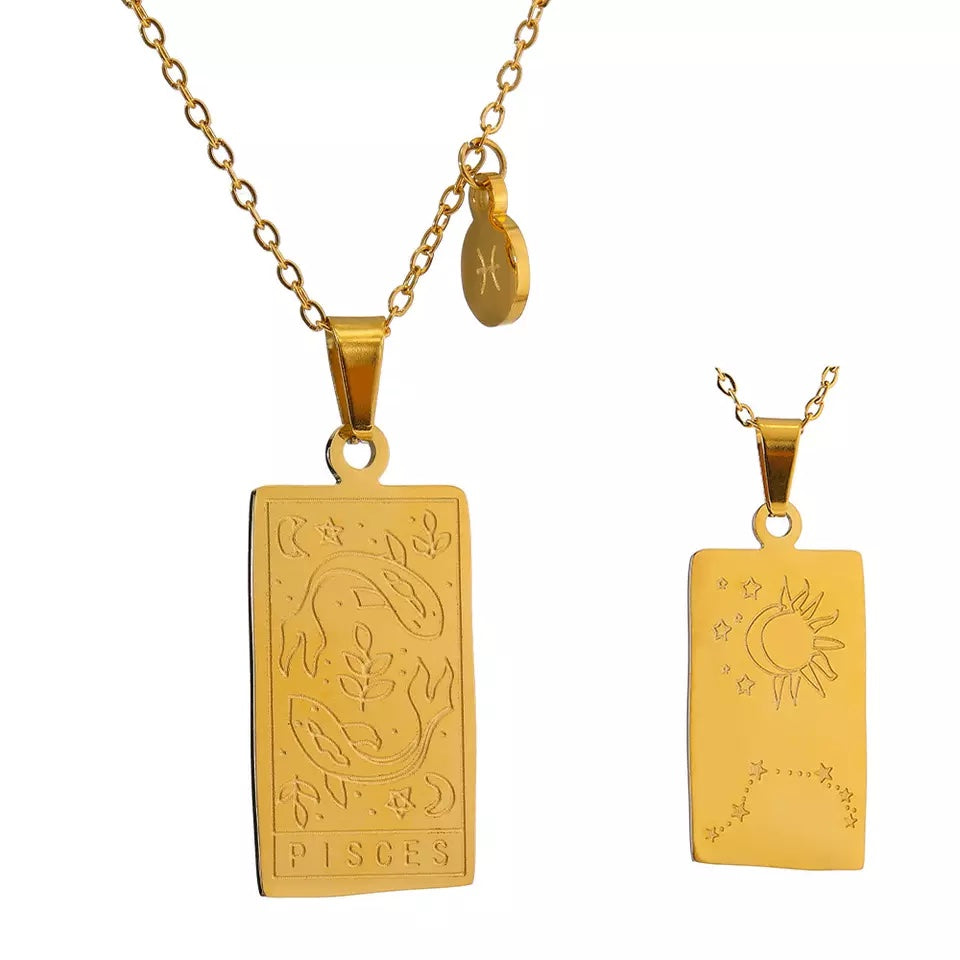 Engraved Zodiac Necklace