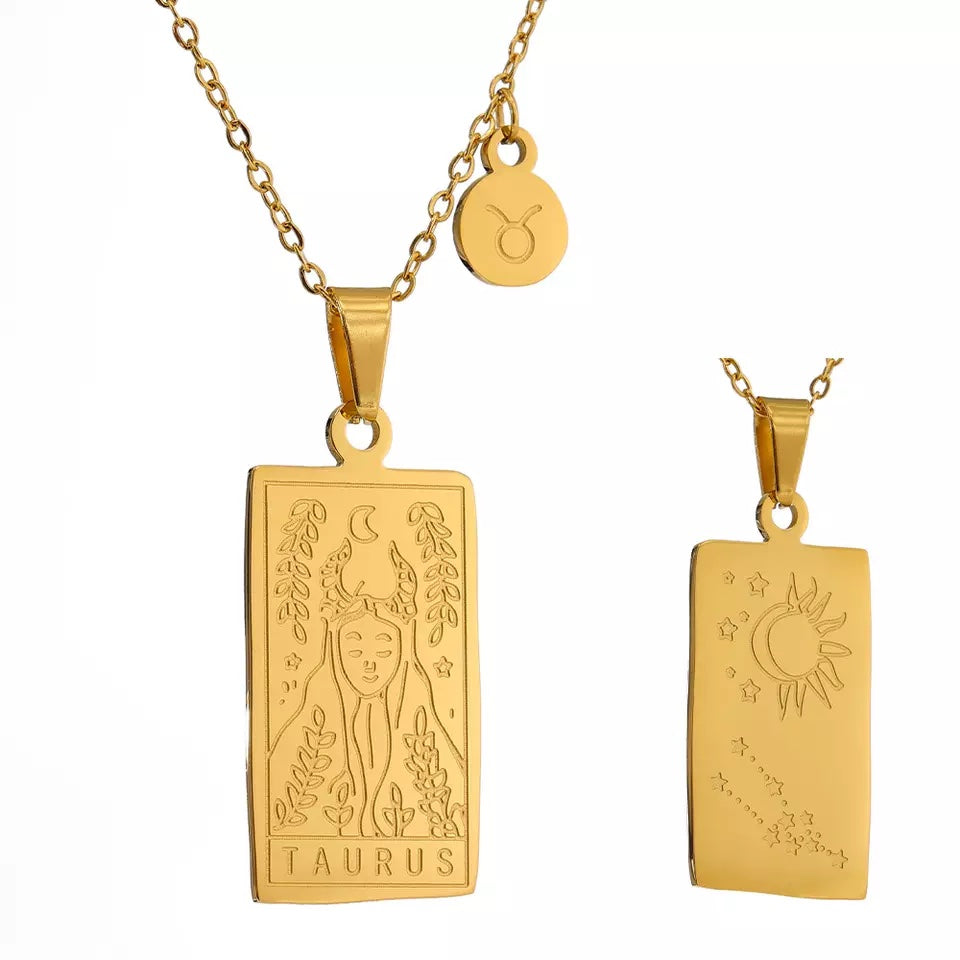 Engraved Zodiac Necklace