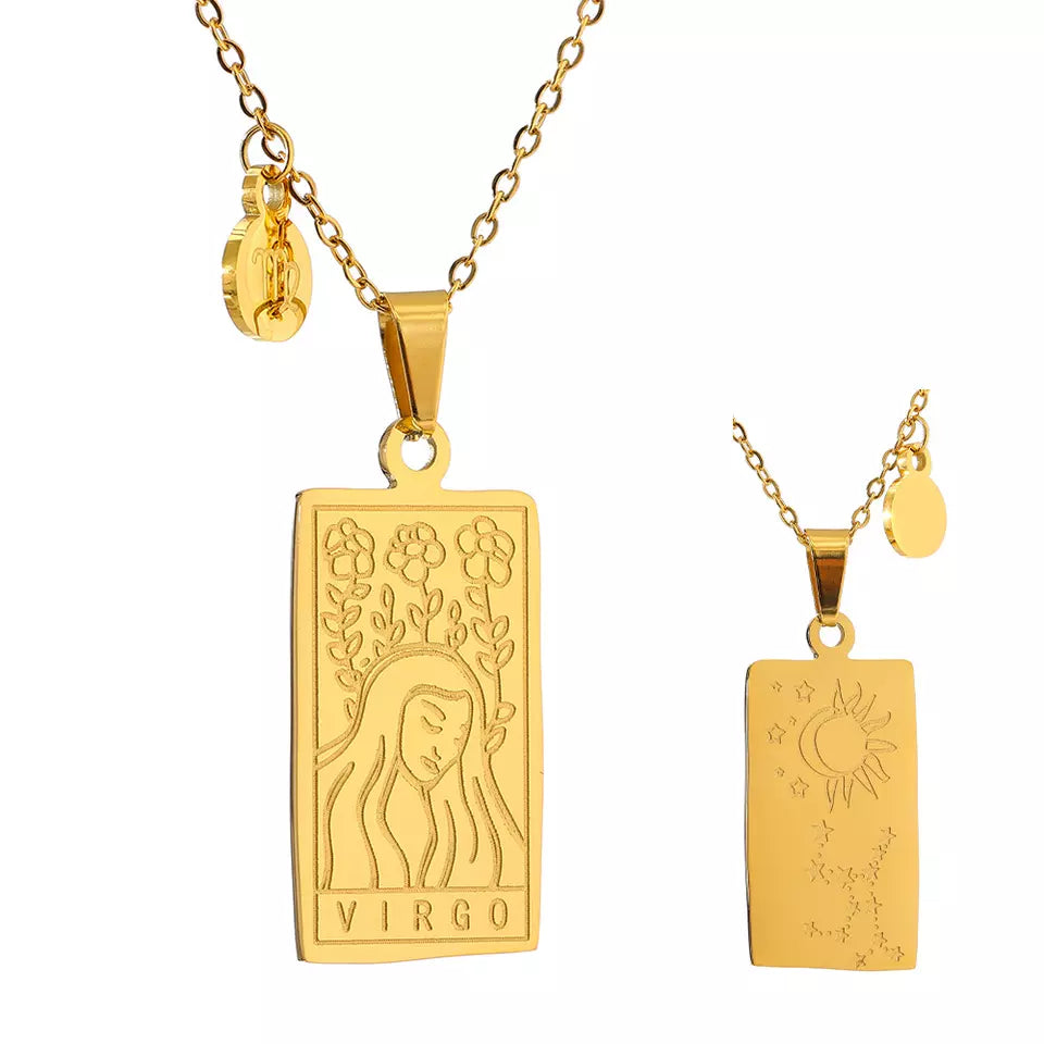 Engraved Zodiac Necklace
