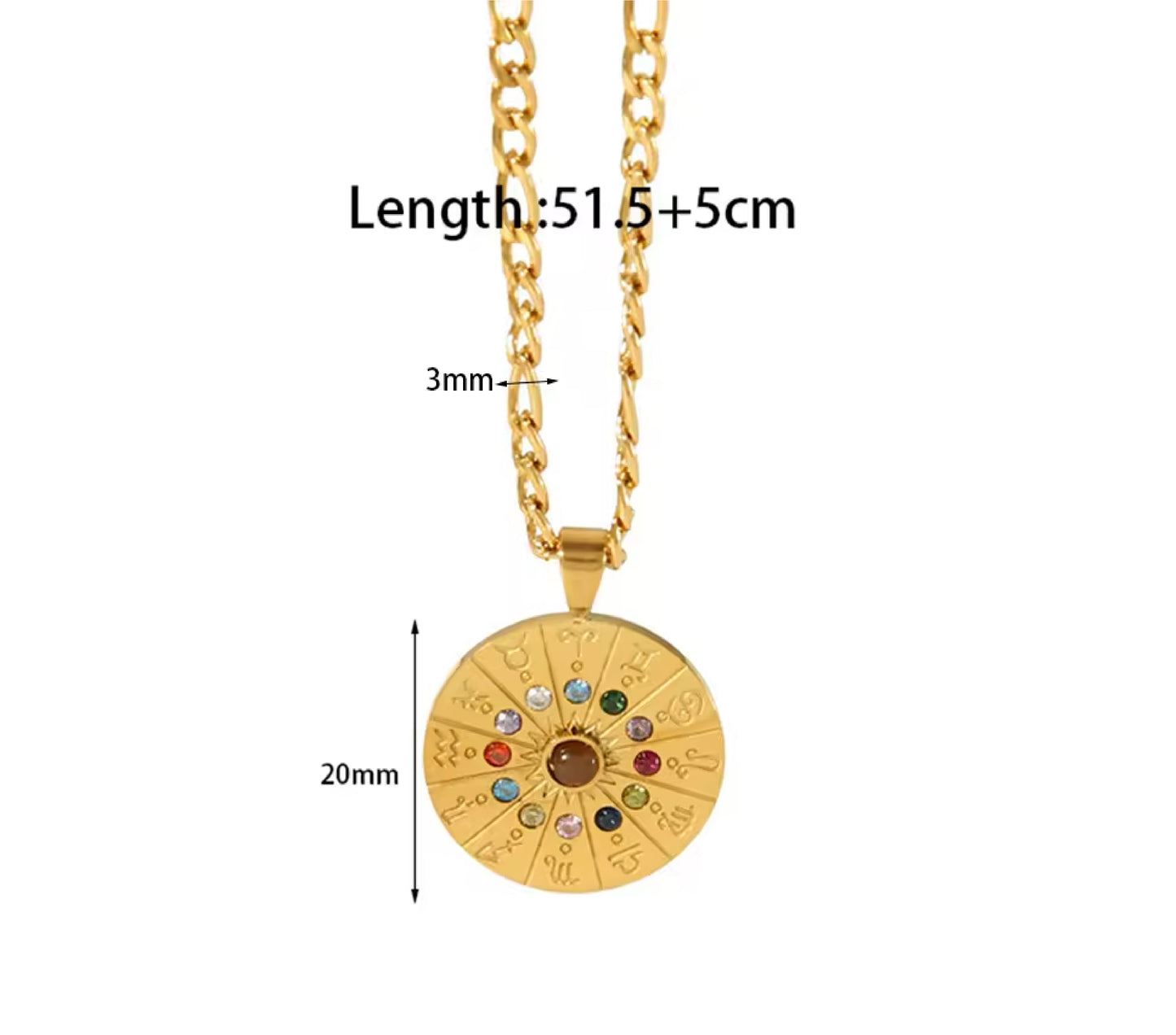 Zodiac Wheel Necklace